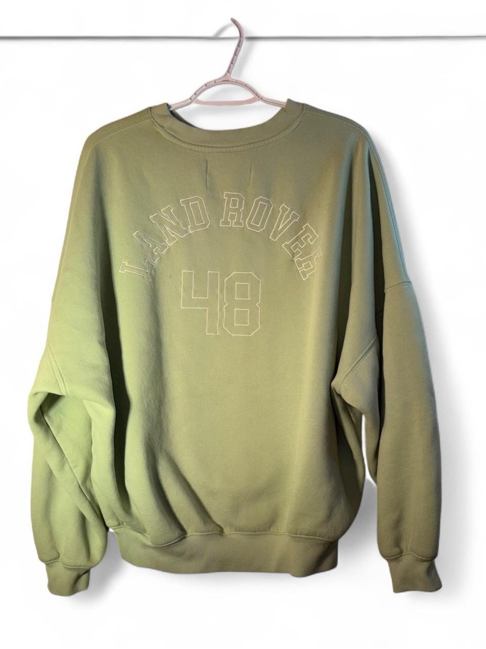PacSun Olive Green 'Land Rover 48' Crewneck Sweatshirt